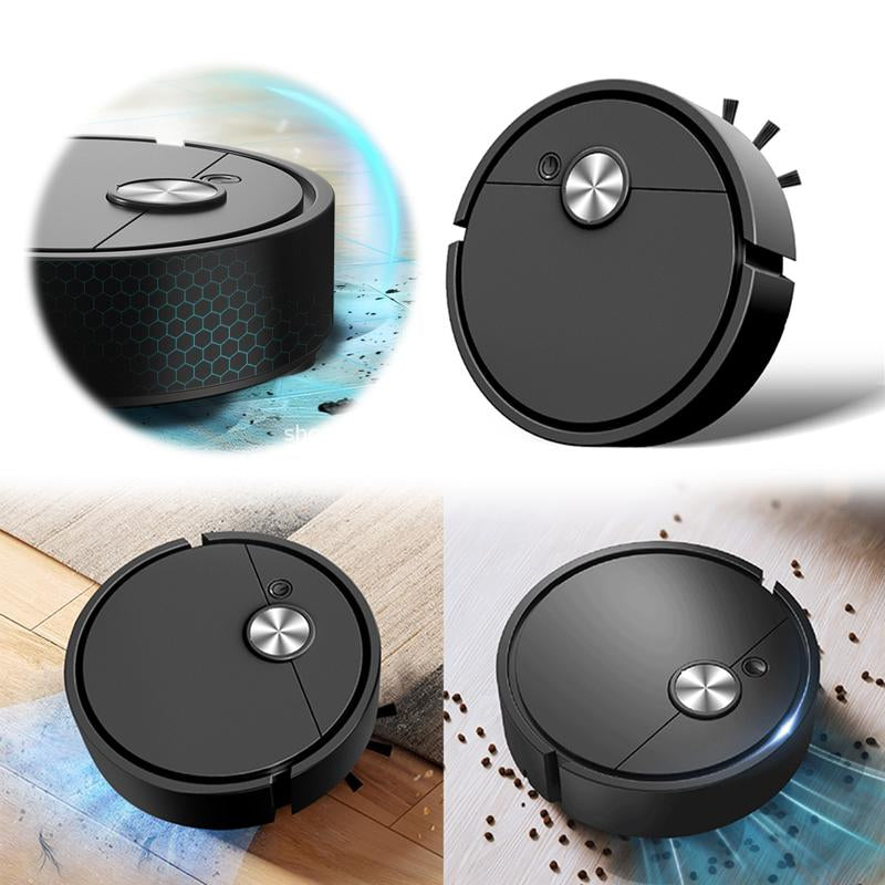3-In-1 Smart Robot Vacuum and Mop, Clean Floors , Hands-Free & Pet-Friendly Cleaning Machine,Floor-Cleaning Toy (Black)
